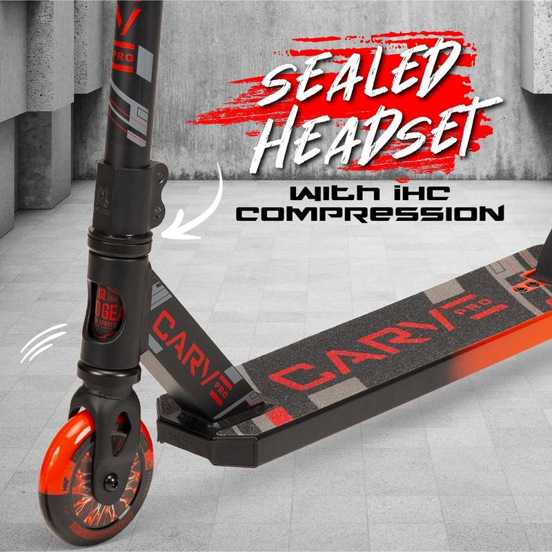 Carve Pro Freestyle Stunt Scooter - Strong Lightweight Aluminum Deck for Beginner 6 Years & Up