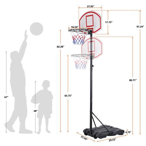 Answer E Basketball Hoop Outdoor Adjustable 5.5-7 Ft Portable Basketball Goals Stand Kids