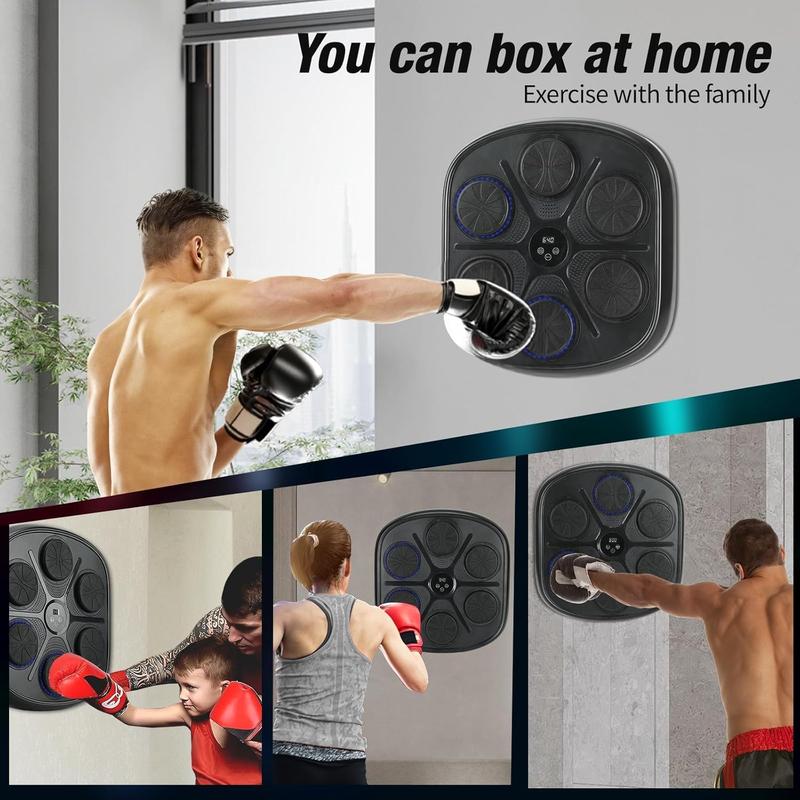 Music Boxing Machine with USB Charging, Bluetooth Boxing Machine with Smart Display Screen,9-Level Speed & Mode Adjustment, Wall Mounted, for Boxing Enthusiasts Kids Adult Family Gym and Home Use