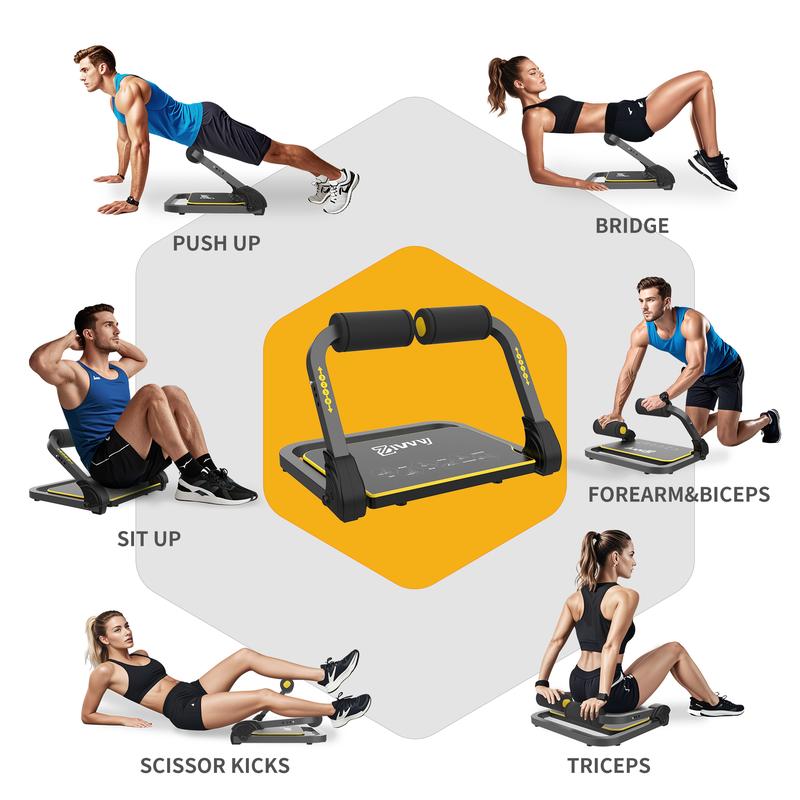 Ziwwvy Ab Workout Fitness Machine, Sit-up Assistant Abdominal Exercise Mahince, Ab Crunch, Roll-up, Home Gym Fitness Device