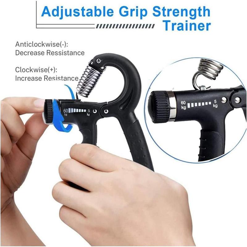 Hand Grip Exerciser Strengthener with Adjustable Resistance 11-132 Lbs (5-60kg), Forearm Strengthener, Hand Exerciser for Muscle Building and Injury Recover