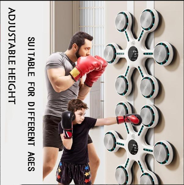 Music Boxing Machine, Wall Mounted Smart Bluetooth Music Boxing Trainer, Electronic Boxing Target Workout Punching Equipment for Home, Indoor and Gym