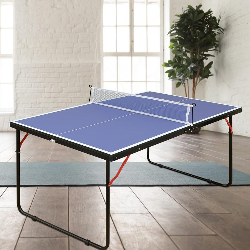 Table Tennis Table Ping-Pong Tables Set - 100 Preassembled Foldable & Portable Ping Pong Family Game Tables for Outdoor Indoor