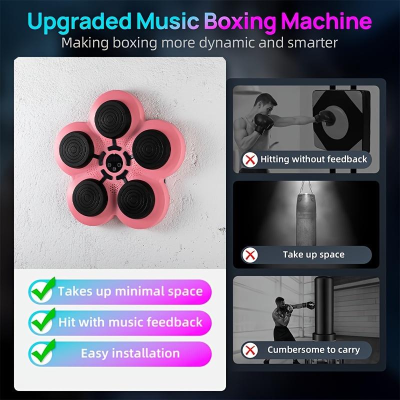 3 PCs Smart Music Boxing Machine, Wall Mounted Boxing Target, No Punching Installation, Adjustable Height, 9 Gear Speed Adjustment, Electronic Boxing Trainer with Gloves, Boxing Fitness Workout