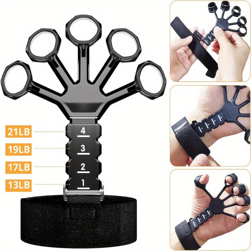 Hand grip trainer with hand grip strengthener, finger exerciser, hand extension exerciser and forearm exercise ring for muscle building and injury recovery of athletes