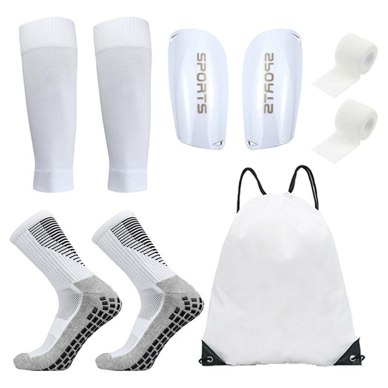 Professional Football Training Set (9 Counts set), Sports Socks & Shin Guard & Shin Sleeve & Tape Set, Outdoor Sports Accessories for Men & Women