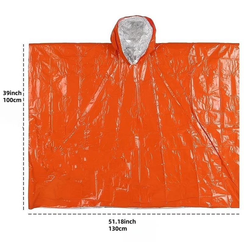 Everlit Survival Rain Poncho Emergency Mylar Space Blanket Camping Gear-Retain 90% of Body Heat Survival Gear for Survival Kits Camping Supplies Emergency Blankets