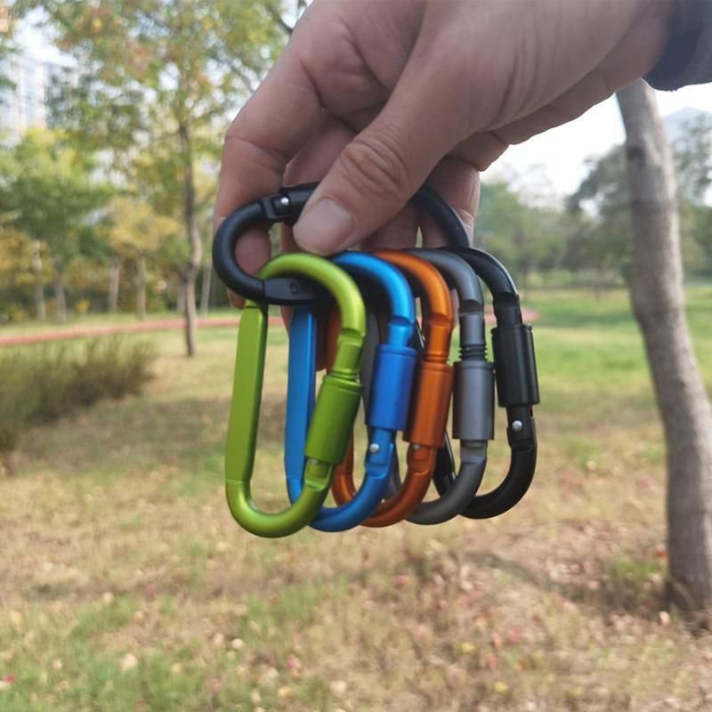 D Shaped Carabiner, Aluminum Alloy Carabiner Clip, Multifunctional Carabiner for Outdoor Climbing Hiking Camping, Leisure & Outdoor Recreation Equipment, Carabiner for  School Backpacks,  Camping Accessories  Camping Gadgets 2024