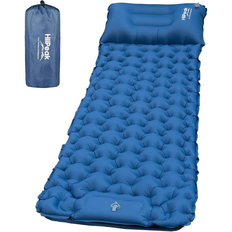 Hiipeak Sleeping Pad for Camping- Ultralight Inflatable Sleeping Mat with Built-In Foot Pump & Pillow, Upgraded Compact Camping Air Mattress for Camping, Backpacking, Hiking HiiPeak