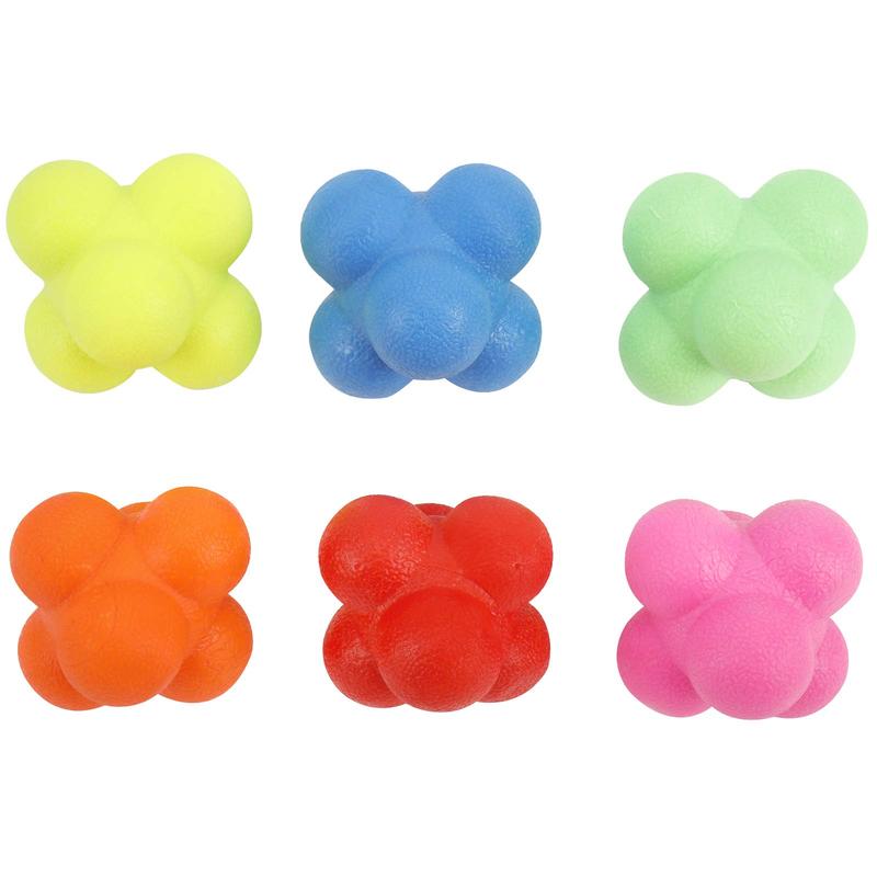 6 PCS Reaction Balls Rubber Reaction Bounce Balls for Hand-Eye Coordination, Agility & Speed Reflex Training Green,Orange,Red