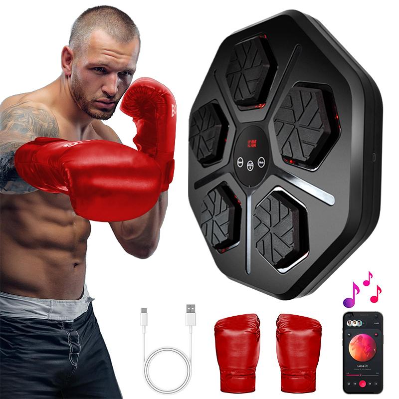 Boxing Machine,Music Boxing Machine with Boxing Gloves, Wall Mounted Smart Bluetooth Music Boxing Trainer, Boxing Equipment,Electronic Boxing Target Workout Punching Equipment for Home, Indoor and Gym,Maquina de boxeo Musical Pared