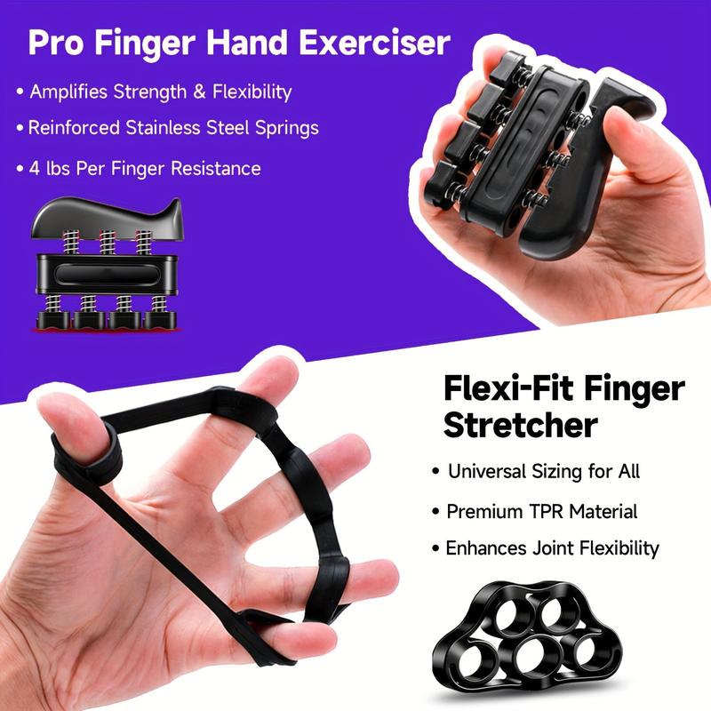 5 Pcs Set Grip Strengthener, 5-60 kg Adjustable Hand Grips Strengthener with Monitor, Finger Stretcher, Stress Relief Grip Ball, for Athletes and Musicians