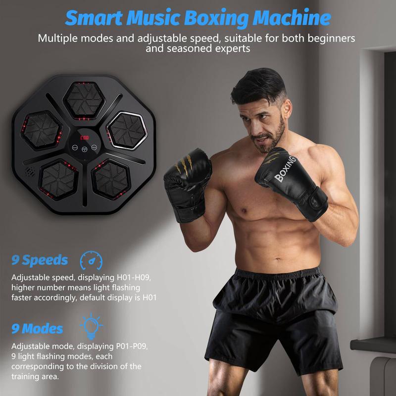 Boxing Machine,Music Boxing Machine with Boxing Gloves, Wall Mounted Smart Bluetooth Music Boxing Trainer, Boxing Equipment,Electronic Boxing Target Workout Punching Equipment for Home, Indoor and Gym,Maquina de boxeo Musical Pared