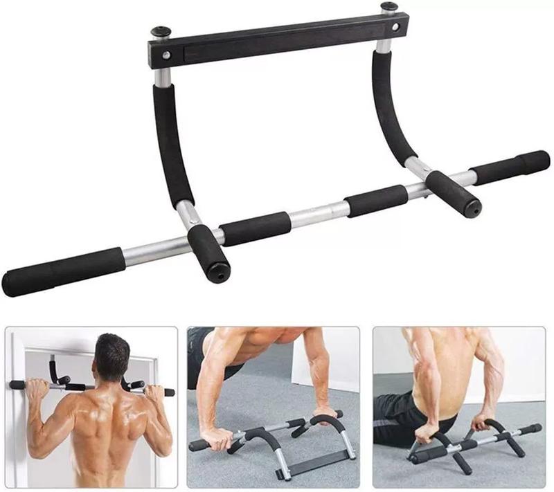 NEW Steel Pull Up Chin Up Bar Adjustable Power Black For Pull Ups in Home Gym US