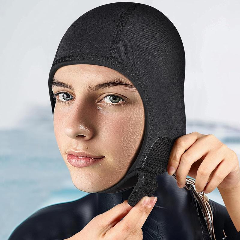 2.5mm Neoprene Diving Hood, Warm Diving Headgear with Chin Strap for Men and Women, Professional Diving Equipment for Swimming, Kayaking, Surfing