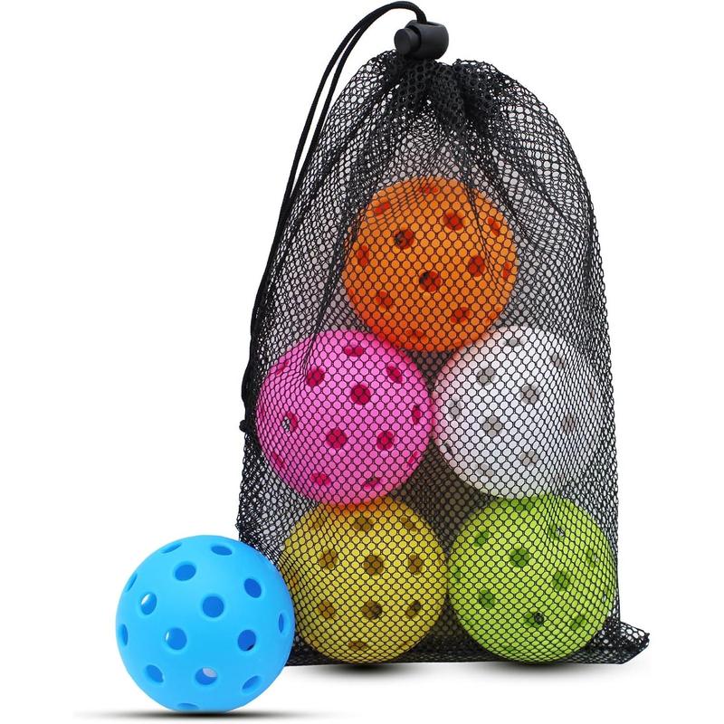 Pickleball Balls, 6 Pack 40 Holes Outdoor Pickleballs, High Elasticity & Durable Pickle Balls for All Style Pickleball Paddles