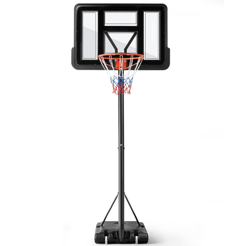 [Black Friday] RIMIKING Adjustable Portable Basketball Hoop, Adjustable Height, Sturdy Base, Shock-Absorbing Dunkable Rim, Portable Design, Durable Materials, LQJ-P10FT-BK