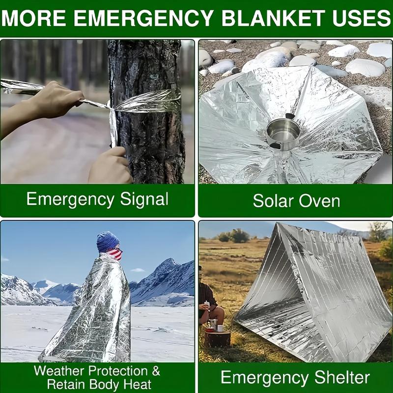 Emergency Blanket, 6 Counts Heat Insulation Blanket, Outdoor Camping Survival Blanket, Emergency Insulation Blanket for Outdoor Camping Hiking