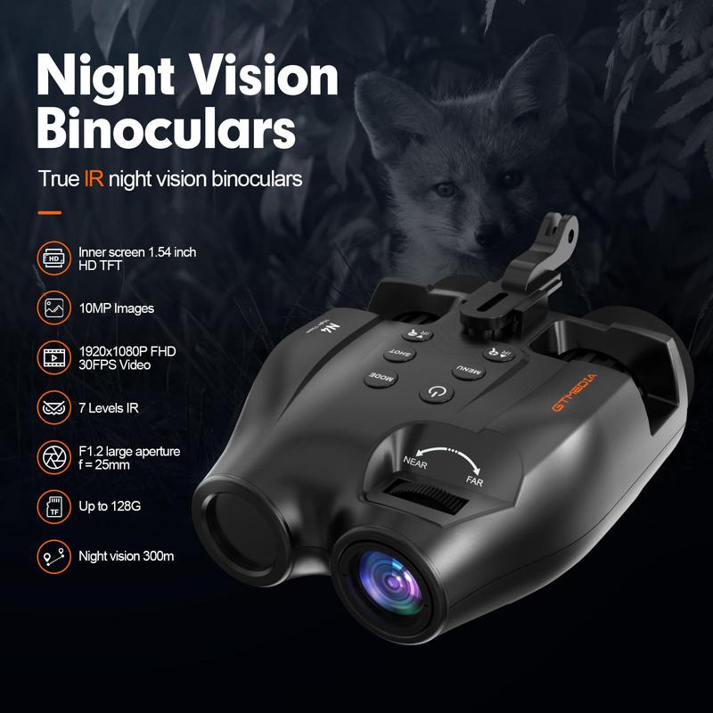 Night vision binoculars Goggles N4, the night vision distance is about 300 meters in darkness, 850nm infrared LED, with 5x digital zoom function