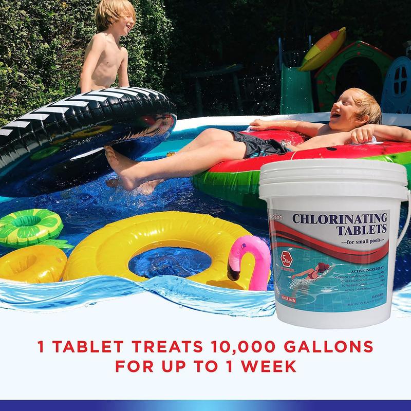 50LBS Alicacho 3'' Swimming Pool Chlorine Tablets, 90% Stabilized Available Chlorine Tabs for Pool, Hot Tubs, Spa(50 lbs,55 tablets)