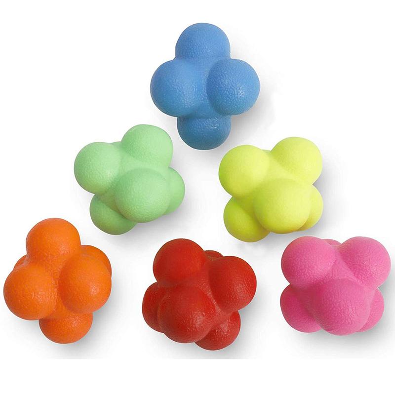 6 PCS Reaction Balls Rubber Reaction Bounce Balls for Hand-Eye Coordination, Agility & Speed Reflex Training Green,Orange,Red