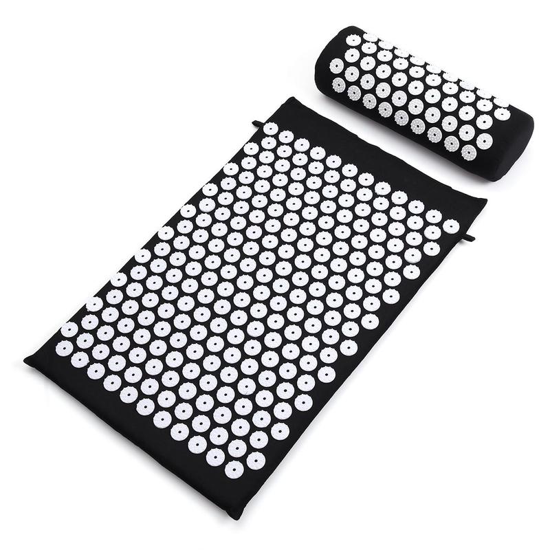 3pcs set Yoga Acupressure Massage Mat, Including Mat & Pillow & Storage Bag, Portable Fitness Muscle Relaxation Equipment for Home Gym, Yogachallenge