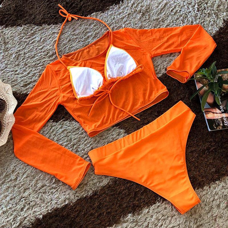 New European And American Split Swimsuit Mesh Bikini bikini  outfits