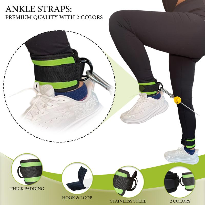 WOWZ ANKLE STRAPS for Lower Bodywork outs-Fitness Equipment for Cable Pulley Systems-A Pait