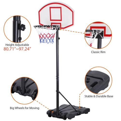 Answer E Basketball Hoop Outdoor Adjustable 5.5-7 Ft Portable Basketball Goals Stand Kids