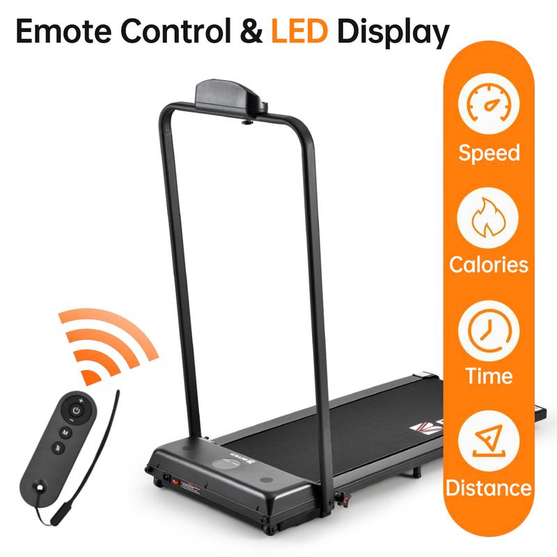 2-in-1 walking mat Treadmill with remote control for Obese people Desktop treadmill with stand Low noise under table treadmill wheels for easy movement Folding treadmill, portable at 6.2 MPH Suitable for home and office use