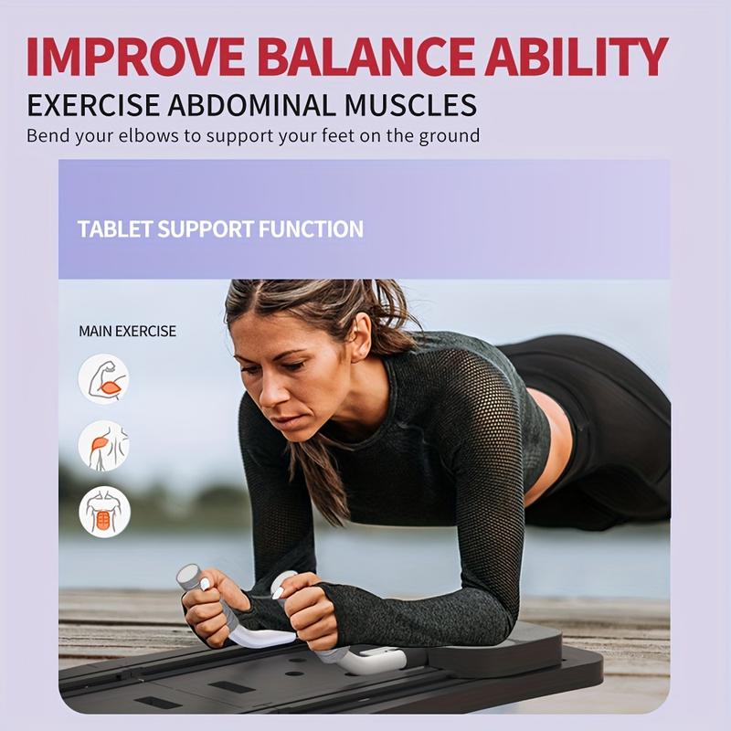 Multi-functional Ab Exercise Board, Foldable Home Pilates Reformer,Automatic Rebound, Core Training, Home Gym Equipment, ABS Material, No Power Required， for Abdominal & Core Strength Training