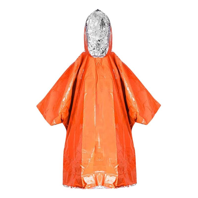 Everlit Survival Rain Poncho Emergency Mylar Space Blanket Camping Gear-Retain 90% of Body Heat Survival Gear for Survival Kits Camping Supplies Emergency Blankets