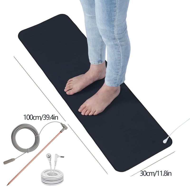 Grounding Mat with Copper Grounding Rod & Extension Cable & Grounding Cable, Grounding Yoga Mat, Yoga & Pilates Equipment for Home Gym