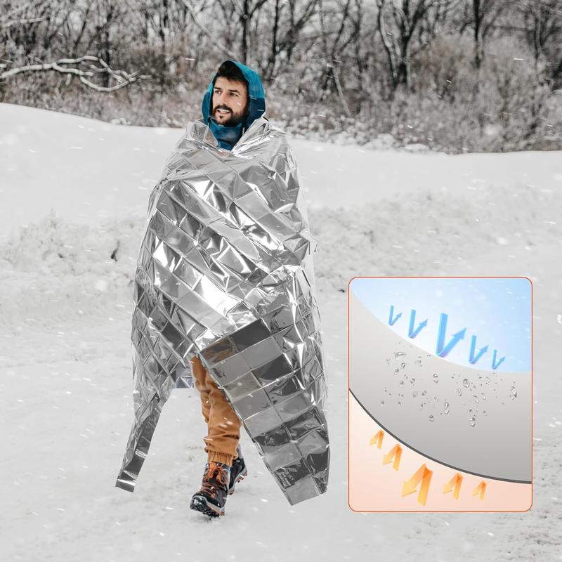 6 Pack Emergency Mylar Blanket, Insulating Reflective foil kit Outdoors Hiking Camping Blanket Perfect for Outdoors, Hiking, Camping Survival