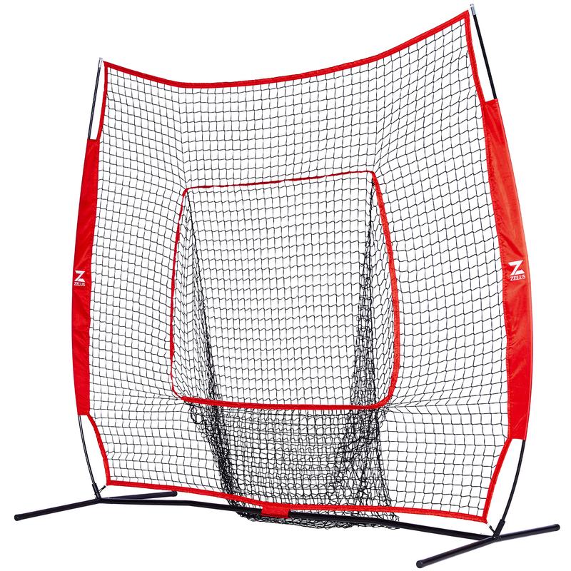 ZELUS 7x7ft Baseball Net for Hitting and Pitching Practice and Training | 7'x7' Portable Hitting Net Pitching Net | Batting Cage with Frame and Net