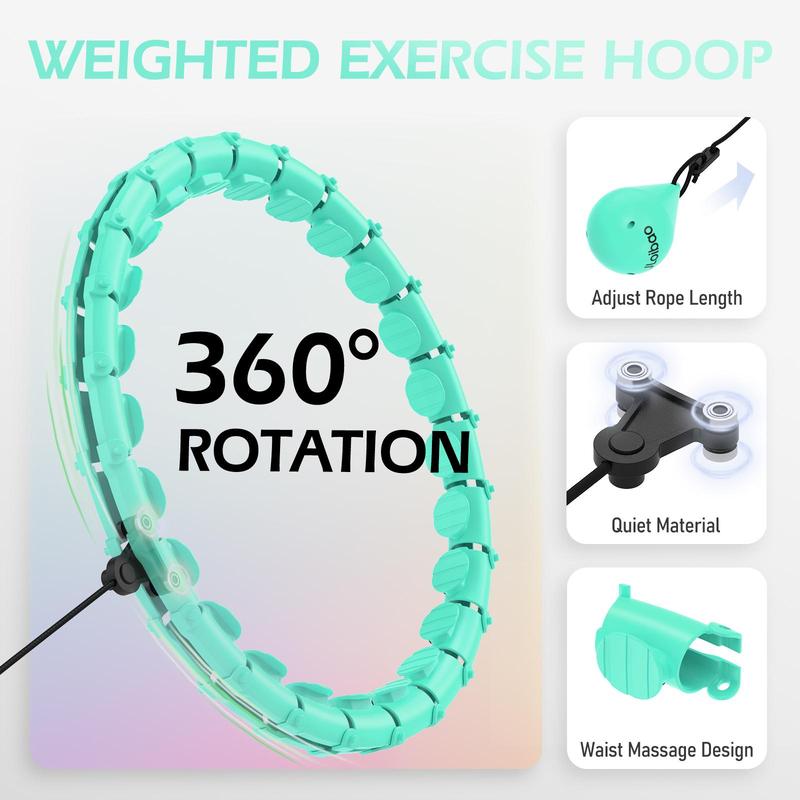 47 Inch 119cm Adult Hula Hoop, 1 Count 24-section Detachable Hula Hoop, Weighted Hula Hoop, Fitness Equipment for Women & Beginners