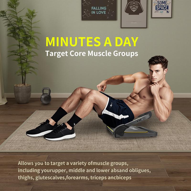 Ziwwvy Ab Workout Fitness Machine, Sit-up Assistant Abdominal Exercise Mahince, Ab Crunch, Roll-up, Home Gym Fitness Device