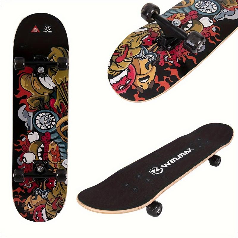 SAN QIAN SHOP Interesting sports  Beginner Skateboard - Vibrant Multi-color Design Skateboard, 31*8 Inches 7ly Maple Beginner Load 220.46LB 7-ply Maple Deck, Safe Non-slip Surface, Concave Feet