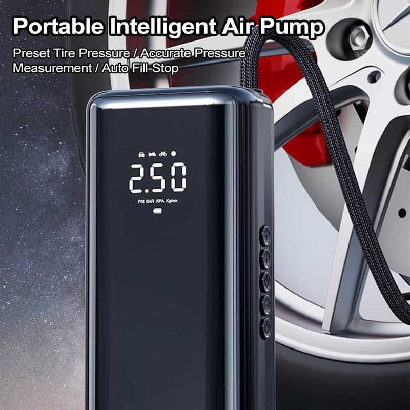 Tire Inflator Portable Air Compressor 150PSI 6000mAh Air Pump for Car Tires with LED Light Tire Pressure Gauge for Car Bike Motorcycle Tires Balls
