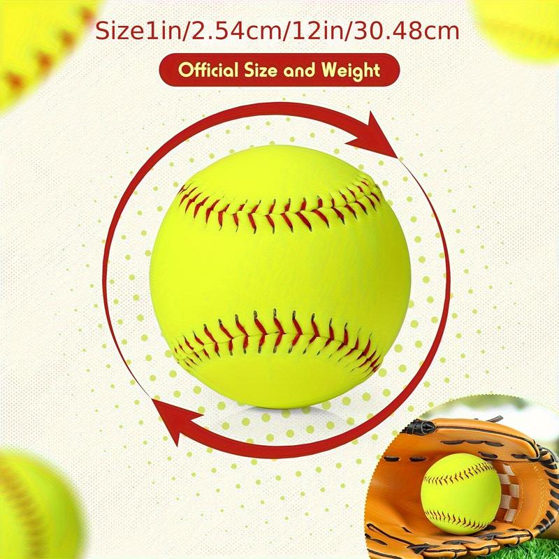 16 Pack Sports Practice Softball with Mesh Bag, Official Size and Weight Slowpitch Softball, Unmarked Leather Covered Youth Fastpitch Softball Ball Training Ball for Game Training