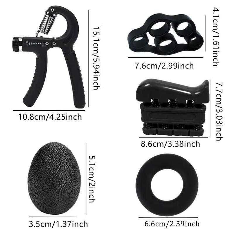 Hand Grip Strengthener Kit （5 Pack）Forearm Grip Adjustable Resistance Hand Gripper, Finger Exerciser, Finger Stretcher,Grip Ring Stress Relief Grip Ball For Athletes,Portable Home Gym Hand Strength Training Tool handgripper,Boy's Girt