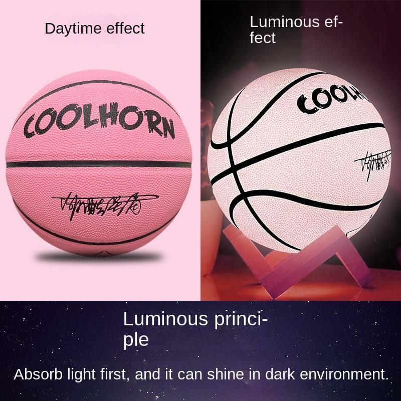 Luminous Basketball, 1 Count PU Soft Leather Outdoor Wear-resistant & Anti Slip Basketball, Basketball Equipment for Indoor Outdoor Use, Christmas Gift