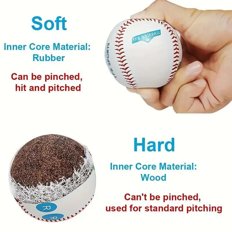 Baseball Training Ball, 1 Count Softball with Finger Placement Mark, Baseball Training Equipment for Beginners, Ball Sports Equipment for Indoor Outdoor Use