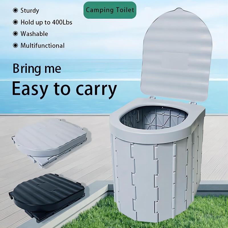 Folding Toilet (1 Count), Travel Car Accessories Portable Outdoor Camping Toilet, Car Stuff, Summer Gifts Self-driving Movable Toilet with 1 Count Carrying Bag and 12pcs Bin Bags, Bathroom Fixtures, Travel Essentials Tool, Bathroom Accessories