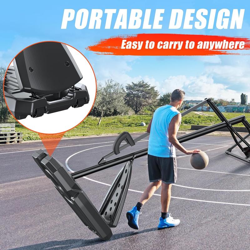 Basketball Hoop - Portable Basketball Hoop Outdoor, 4.9-10ft Basketball Goal System with 44 Inch Shatterproof Backboard, Adjustable Height for Youth Teens Adults