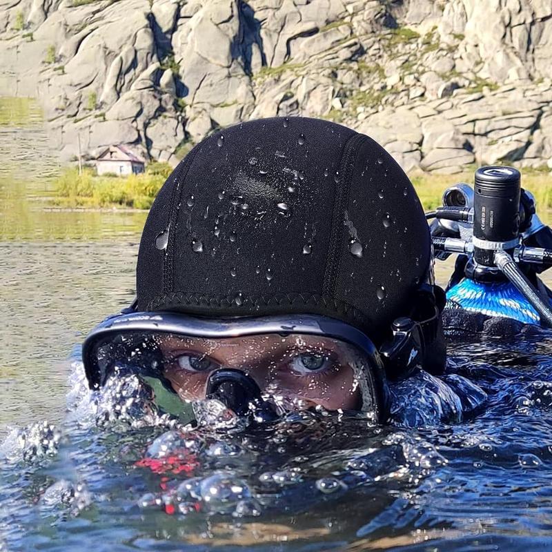 2.5mm Neoprene Diving Hood, Warm Diving Headgear with Chin Strap for Men and Women, Professional Diving Equipment for Swimming, Kayaking, Surfing