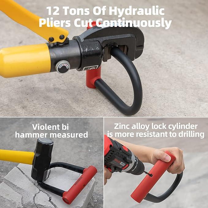 ROCKBROS Heavy Duty Anti Theft Bike Lock U-lock 4 ft  for Bikes eBikes Motorcycles Scooters