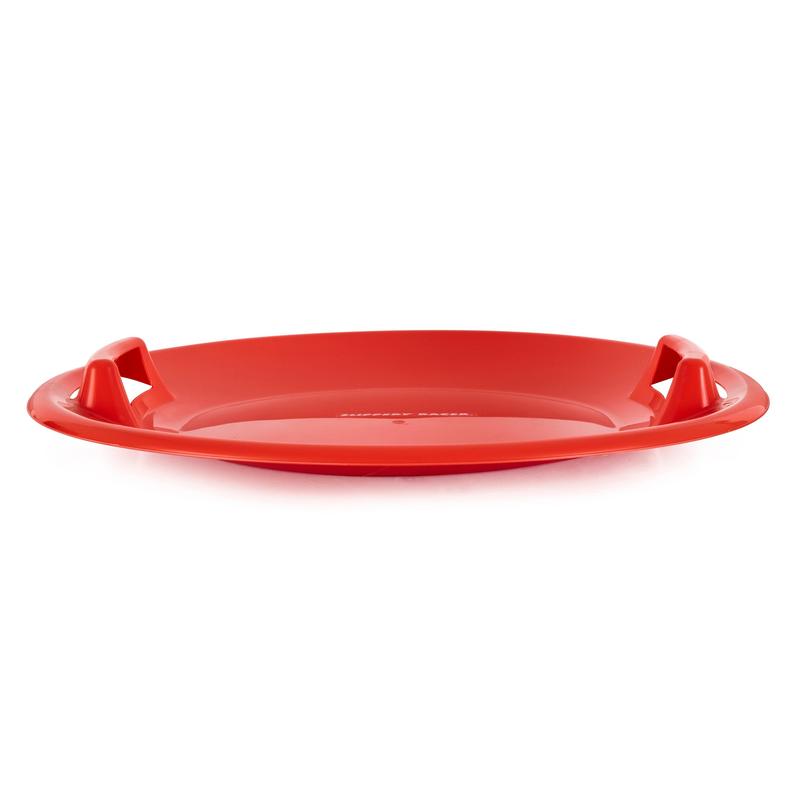 Slippery Racer Downhill Pro Adults and Kids Plastic Saucer Disc Snow Sled, Red