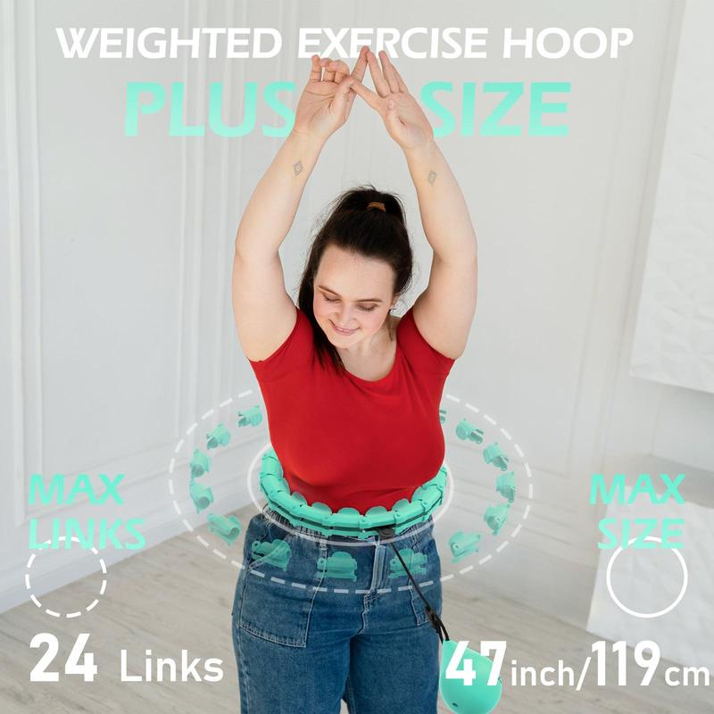 47 Inch 119cm Adult Hula Hoop, 1 Count 24-section Detachable Hula Hoop, Weighted Hula Hoop, Fitness Equipment for Women & Beginners