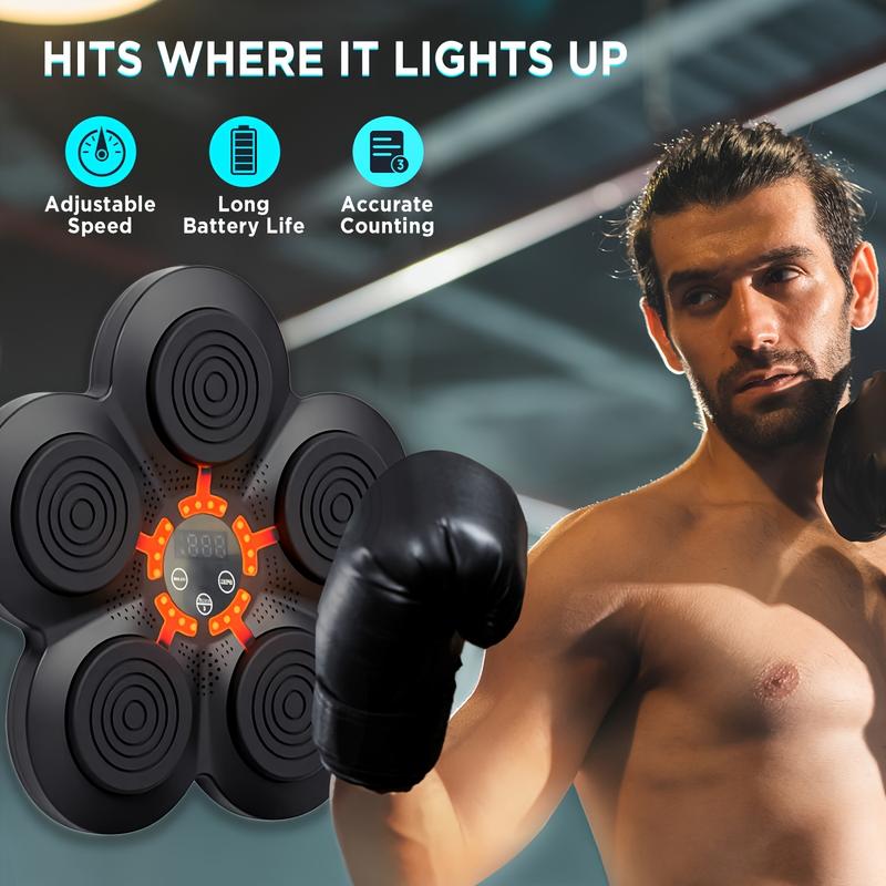 3 PCs Smart Music Boxing Machine, Wall Mounted Boxing Target, No Punching Installation, Adjustable Height, 9 Gear Speed Adjustment, Electronic Boxing Trainer with Gloves, Boxing Fitness Workout